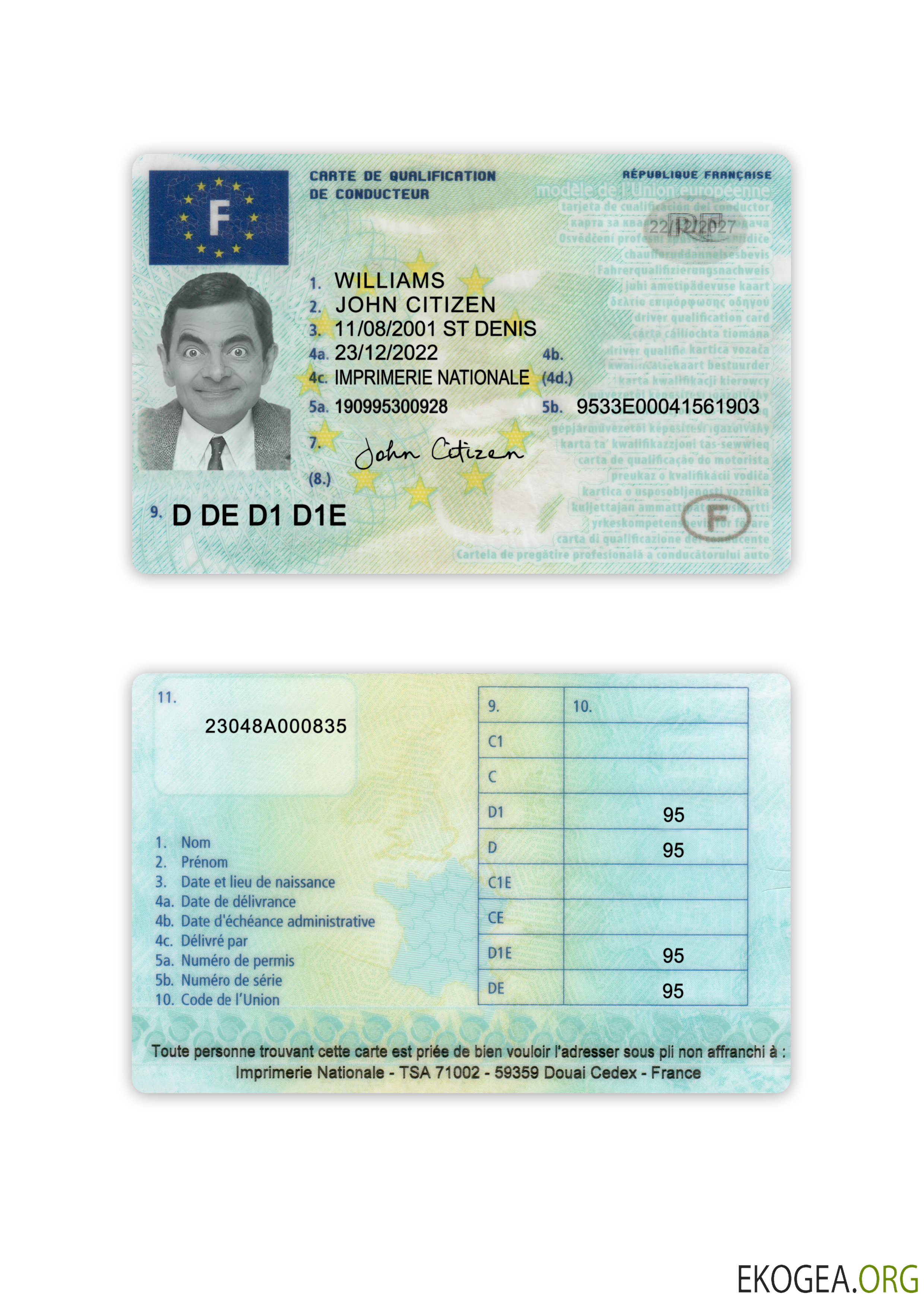France driving license 2022 present